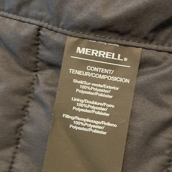 MERRELL Man Vest BNWOT color black length 28” pit to pit 36” two front pockets - Picture 7 of 12